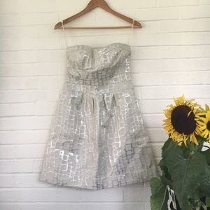 Strapless Metallic Mini Dress